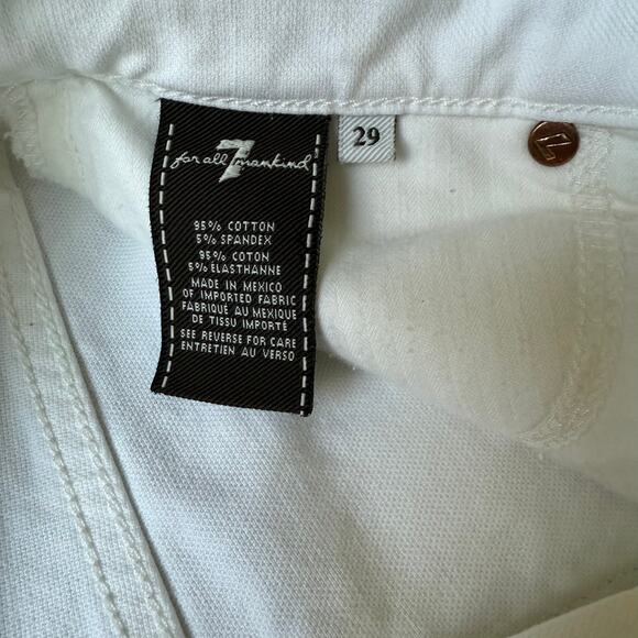 7 For All Mankind White Cropped Low Rise Jeans Women’s Size 29 - Picture 6 of 9